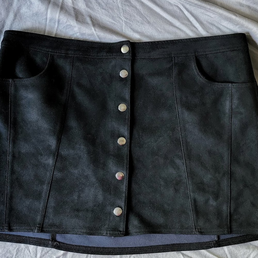 Black Suede Mini Skirt